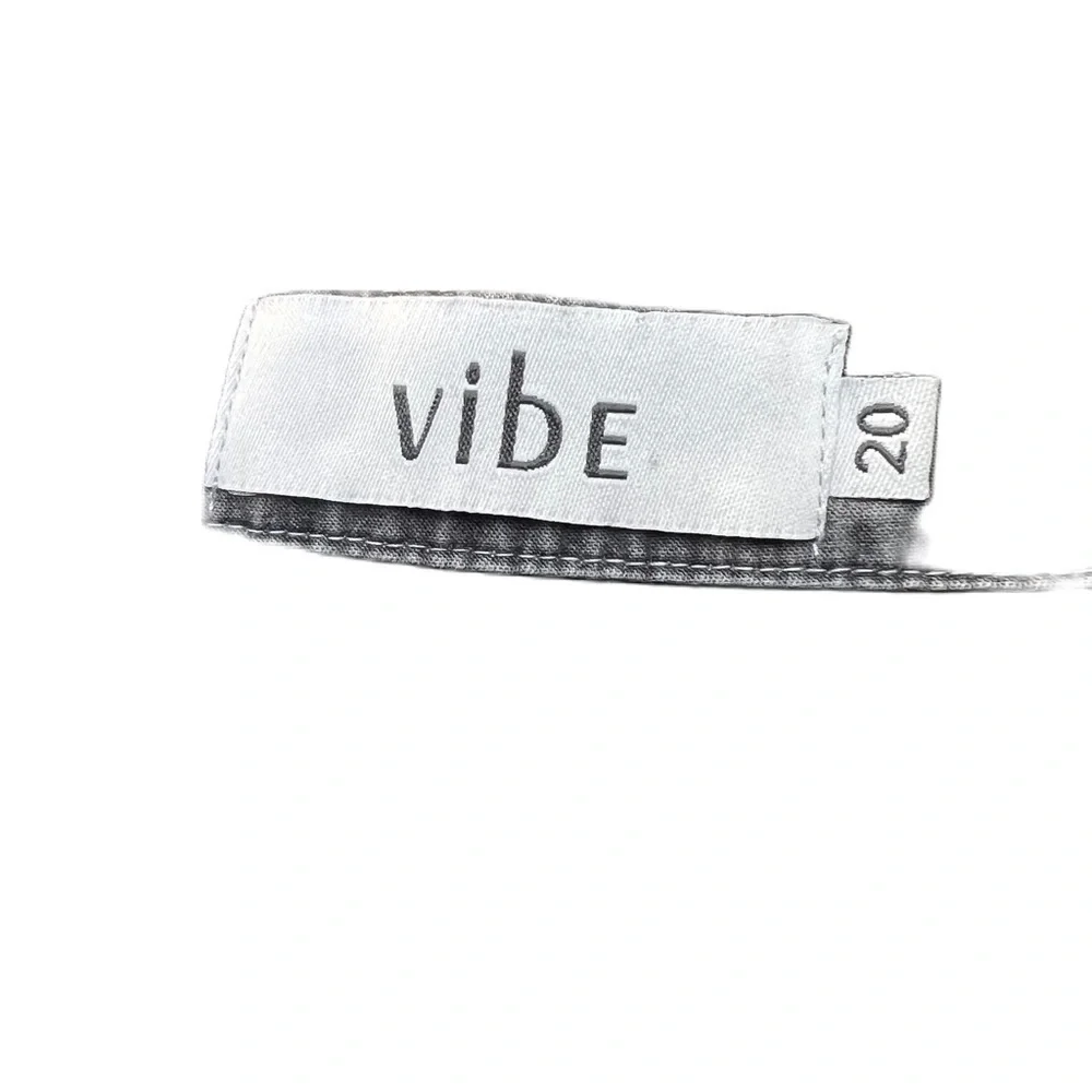 Vibe girls sz 20 black gray ombre denim button down shirt dress tunic lagenlook